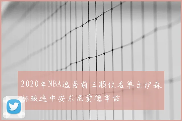 2020年NBA选秀前三顺位名单出炉森林狼选中安东尼爱德华兹